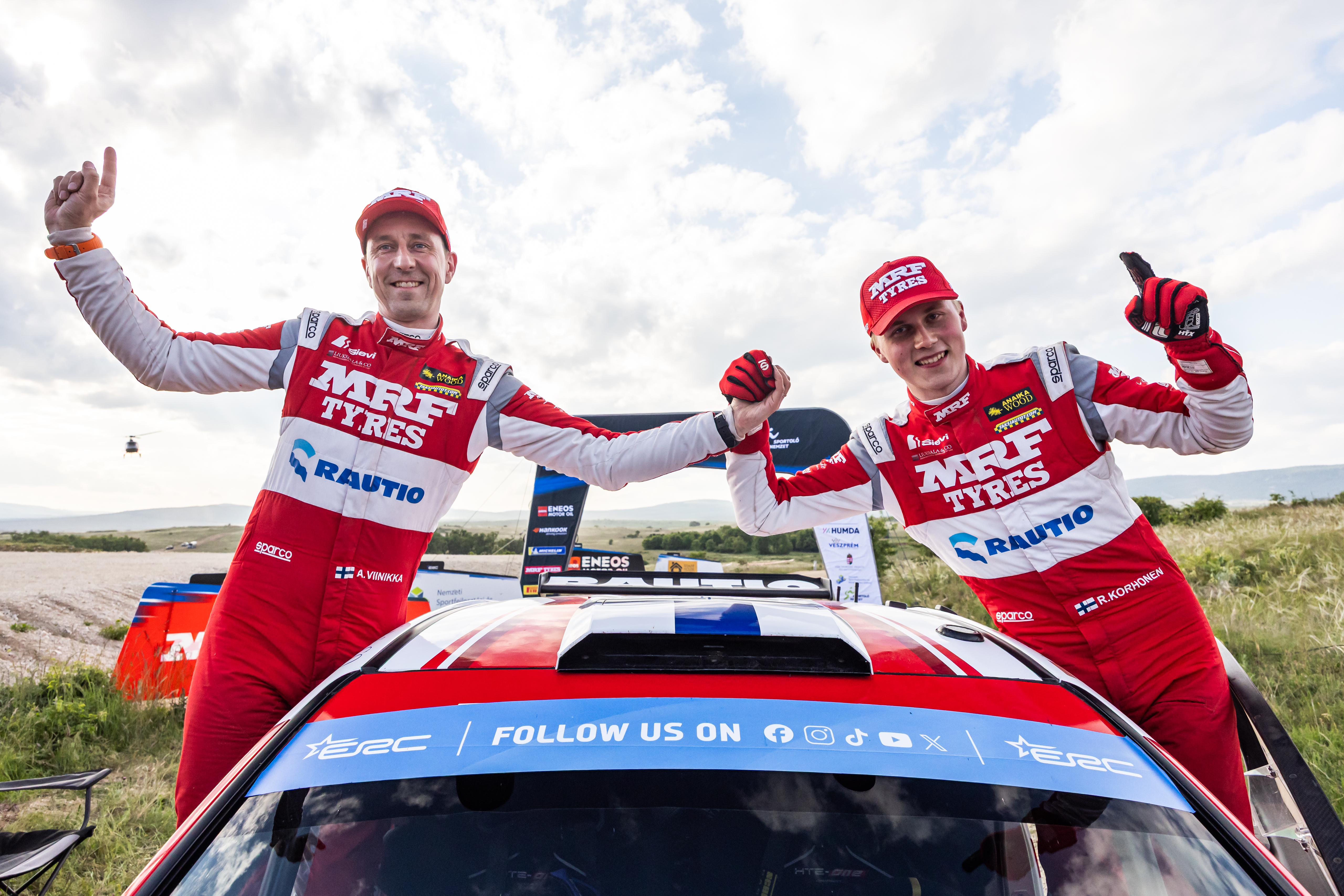 Team MRF Tyres wins Rally Hungary with Roope Korhonen and Anssi Viinikka