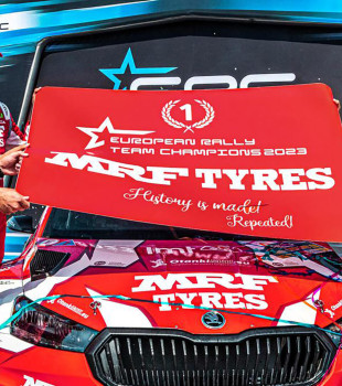 Team MRF Tyres clinches the 2023 FIA European Rally Championship